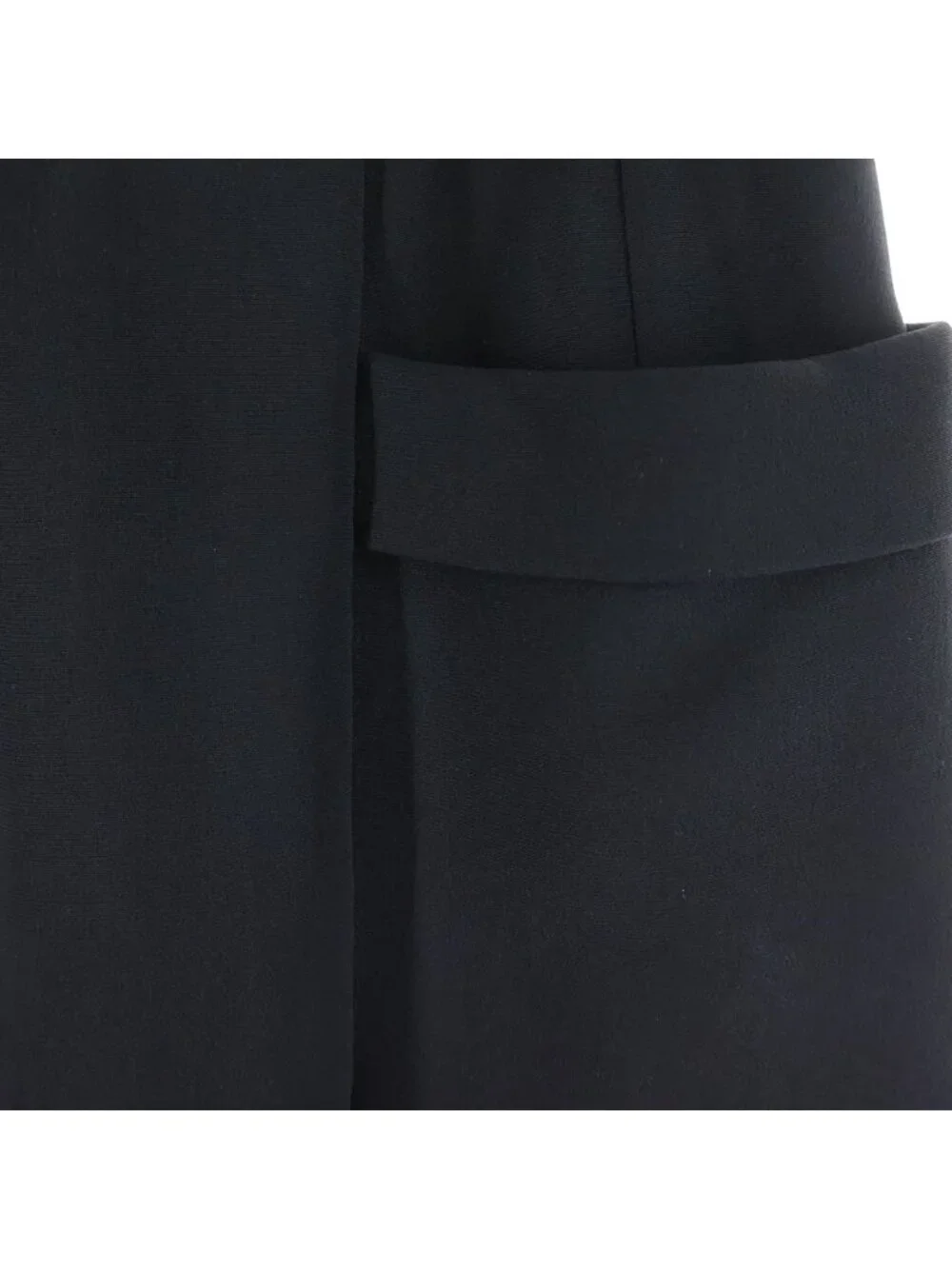 Chanel Flare Skirt Pleated Silk Black